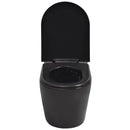 væghængt toilet med skjult cisterne keramisk sort
