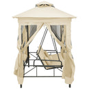 pavillon med konvertibel gyngesofa cremehvid