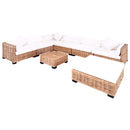 sofasæt 27 dele naturlig rattan