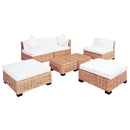 sofasæt 18 dele naturlig rattan
