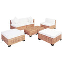 sofasæt 18 dele naturlig rattan