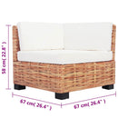 sofasæt 18 dele naturlig rattan