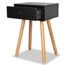 sengebord 2 stk. massivt fyrretræ 40 x 30 x 61 cm sort