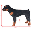 stående tøjdyr rottweiler plysstof XXL sort og brun