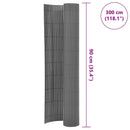 dobbeltsidet havehegn PVC 90 x 300 cm grå