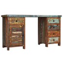 piedestal-skrivebord 140x50x77 cm massivt genbrugstræ