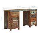 piedestal-skrivebord 140x50x77 cm massivt genbrugstræ