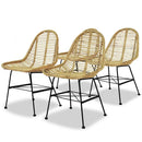 spisebordsstole 4 stk. naturligt rattan