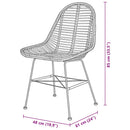 spisebordsstole 4 stk. naturligt rattan sort
