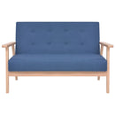 2-personers sofa stof blå