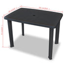 havebord 101 x 68 x 72 cm plastik antracitgrå