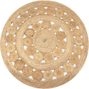 tæppe flettet design jute 120 cm rund