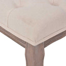 bænk lærred massivt træ 110 x 38 x 48 cm cremehvid