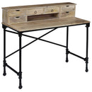 skrivebord i massivt mangotræ og stål 110 x 50 x 96 cm