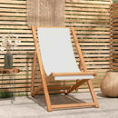 dækstol 56x105x96 cm teak cremefarvet