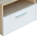 tv-bord 95x35x36 cm konstrueret træ egetræsfarve og hvid