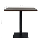bistrobord MDF og stål firkantet 80 x 80 x 75 cm mørk aske