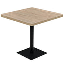 bistrobord MDF og stål firkantet 80 x 80 x 75 cm egetræsfarvet