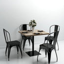 bistrobord MDF og stål firkantet 80 x 80 x 75 cm egetræsfarvet