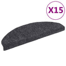 trappemåtter selvklæbende 15 stk. 65x21x4 cm mørkegrå halvrunde store
