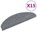 trappemåtter selvklæbende 15 stk. 65x21x4 cm lysegrå halvrunde store