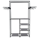 tøjstativ 87x44x158 cm stål og ikke-vævet stof sort