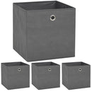 opbevaringskasser 4 stk. 32x32x32 cm ikke-vævet stof grey