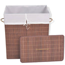 vasketøjskurv bambus rektangulær brun