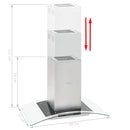 ø-emhætte 90 cm LCD-display touchsensor 756 m³/t. LED