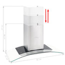 vægmonteret emhætte 90 cm rustfrit stål 756 m³/t. LED