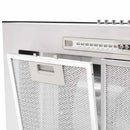 vægmonteret emhætte 90 cm rustfrit stål 756 m³/t. LED