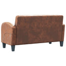 2-personers sofa kunstigt ruskind brun