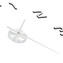 3D-vægur moderne design 100 cm XXL sølvfarvet