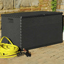 udendørs opbevaringkasse 120x56x63 cm polyrattan antracitgrå