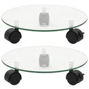 plantevogne 2 stk. hærdet glas 28 cm rund