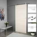 hardwarekit til skydedør 183 cm rustfrit stål sølvfarvet