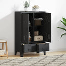 garderobe i metal industriel stil 67 x 35 x 107 cm sort