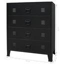 kommode i metal industriel stil 78 x 40 x 93 cm sort