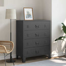 kommode i metal industriel stil 78 x 40 x 93 cm sort