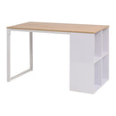 skrivebord 120x60x75 cm egetræsfarvet og hvid