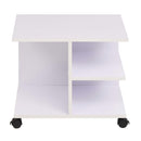 hylde med hjul 50x35x42 cm hvid