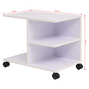 hylde med hjul 50x35x42 cm hvid
