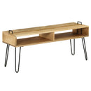 tv-bord i massivt mangotræ 110 x 35 x 45 cm