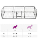 løbegård til hunde 8 paneler stål 60 x 80 sort
