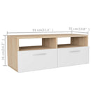 tv-borde 2 stk. 95x35x36 cm konstrueret træ egetræ og hvid