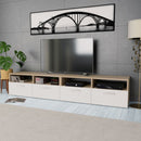 tv-borde 2 stk. 95x35x36 cm konstrueret træ egetræ og hvid