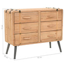 kommode 91x35x73 cm massivt grantræ
