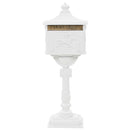 postkasse med piedestal aluminium vintagestil rustbestandig hvid