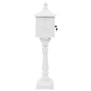 postkasse med piedestal aluminium vintagestil rustbestandig hvid