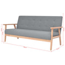 sofasæt 3 dele stof lysegrå